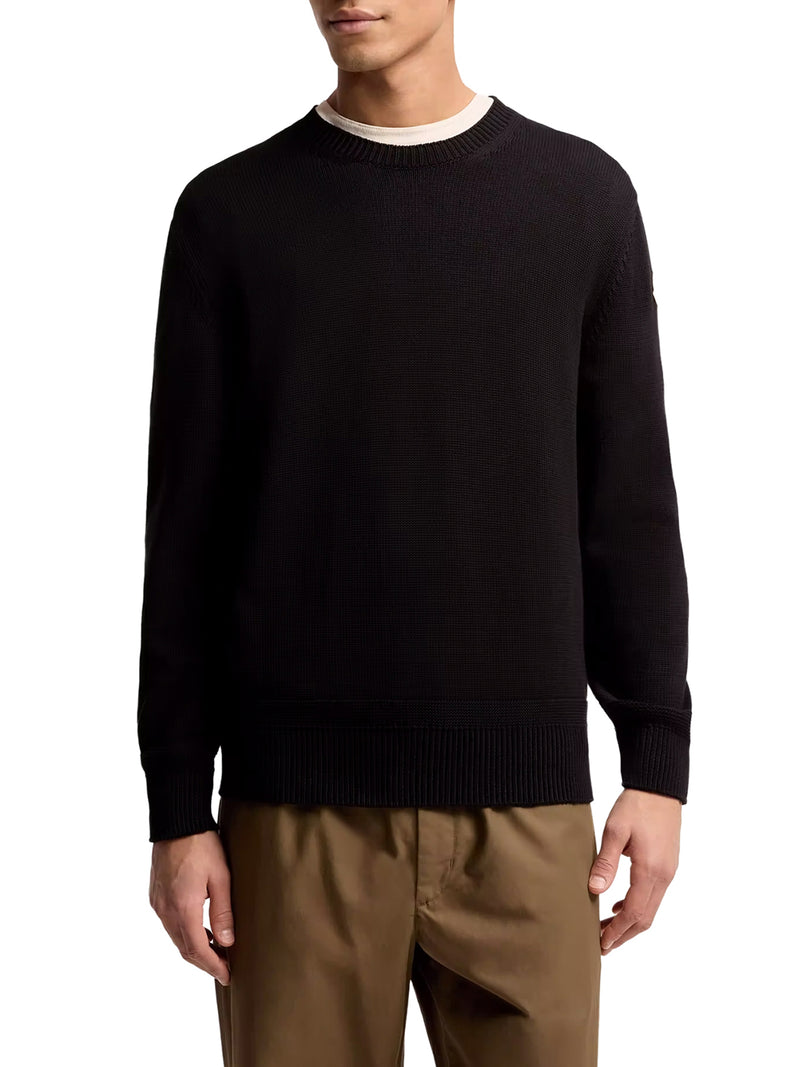 COTTON SWEATER WITH LOGO PATCH