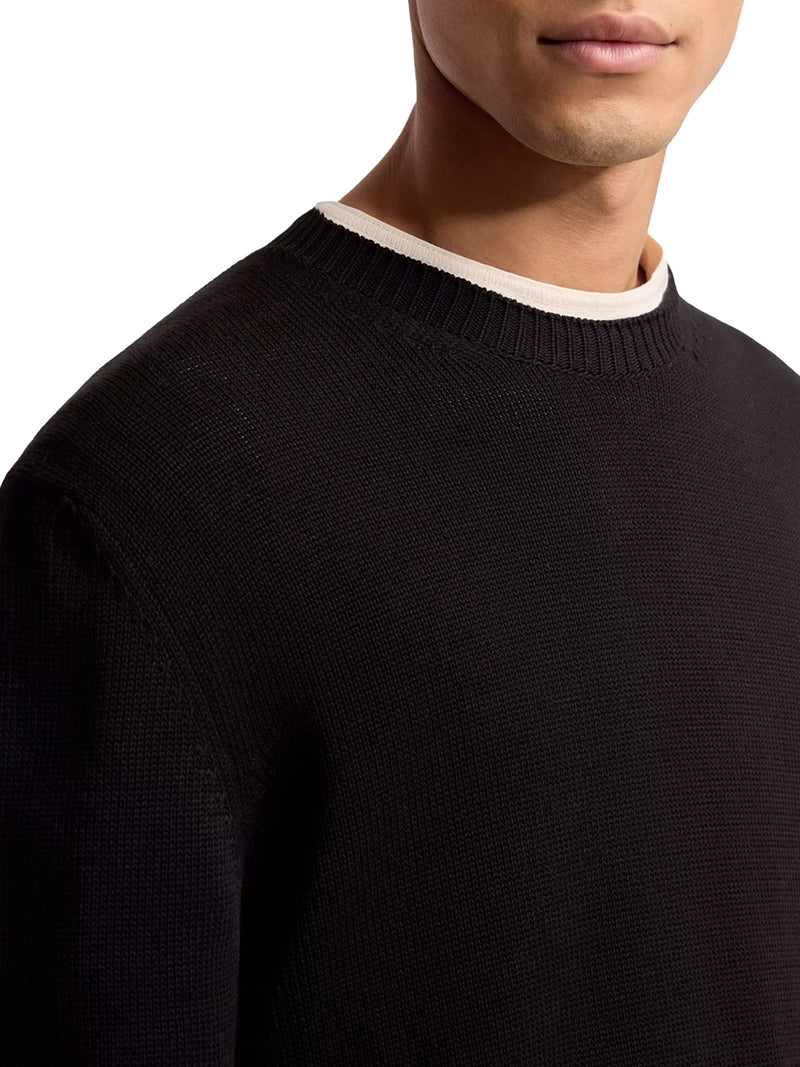 COTTON SWEATER WITH LOGO PATCH