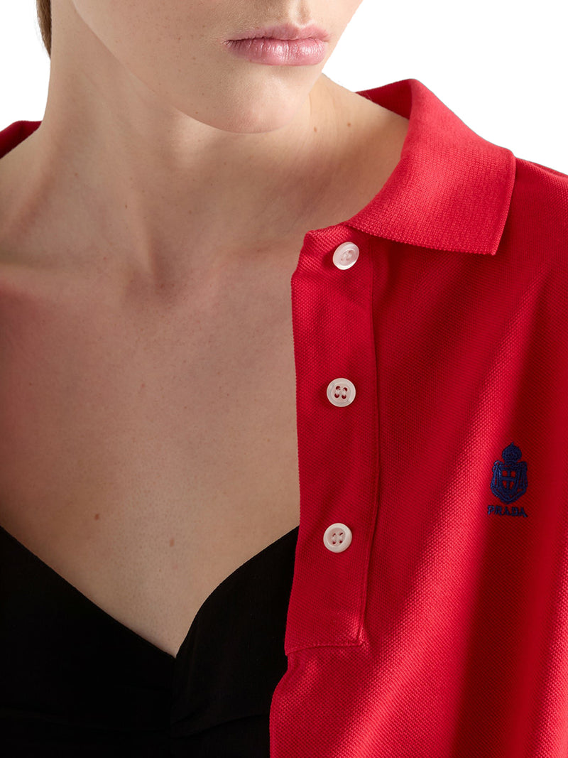 LONG-SLEEVED COTTON PIQUET POLO SHIRT