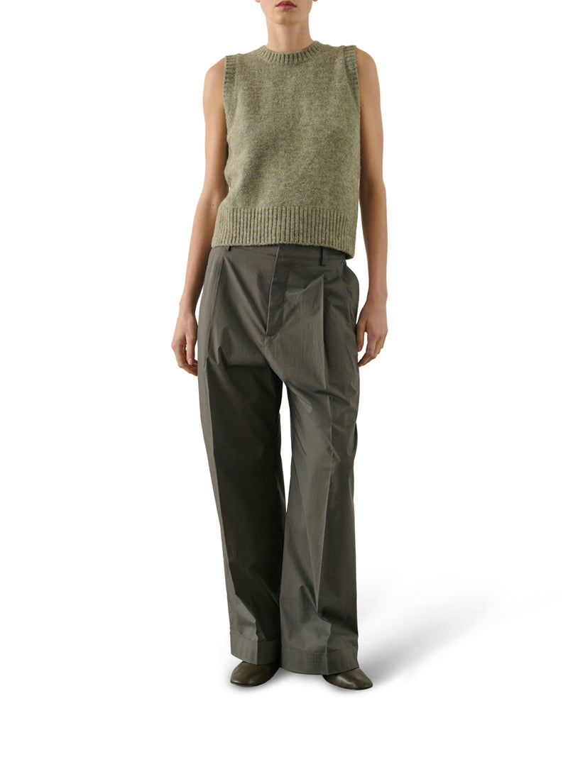 WATSON POPLIN TROUSERS WITH PLEATS