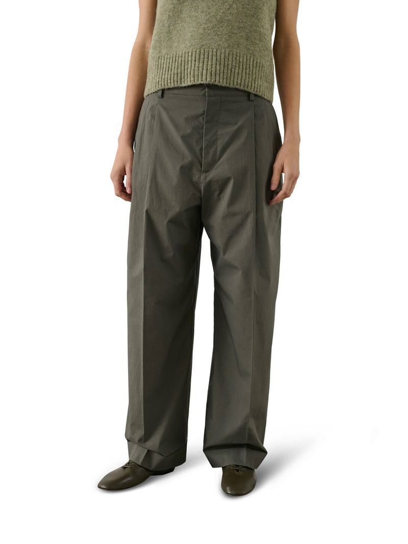 WATSON POPLIN TROUSERS WITH PLEATS