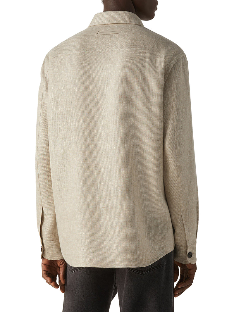 OVERSHIRT IN CASHMERE LINEN AND SILK