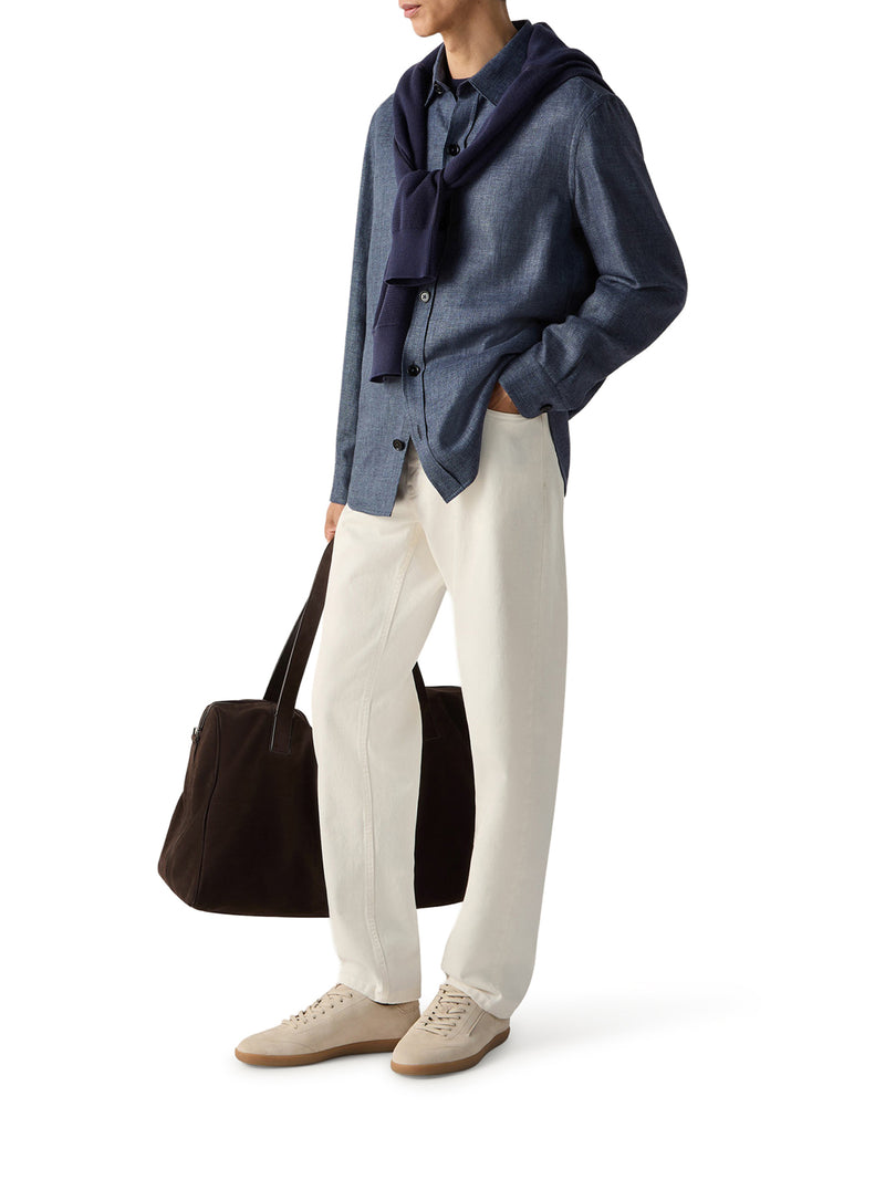 OVERSHIRT IN CASHMERE LINEN AND SILK