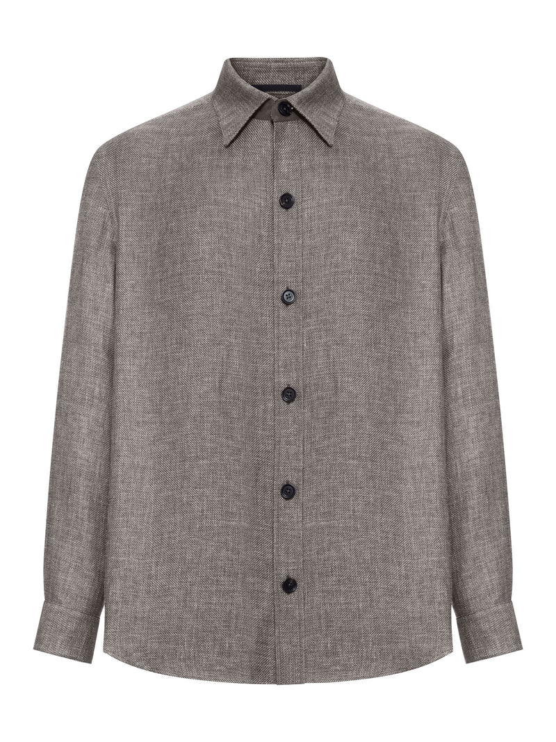 OVERSHIRT IN CASHMERE LINEN AND SILK
