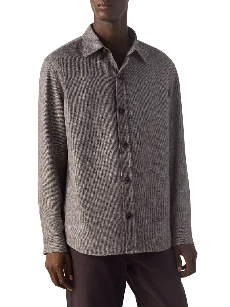 OVERSHIRT IN CASHMERE LINEN AND SILK