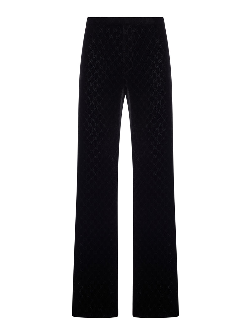 GG STRETCH DÉVORÉ VELVET TROUSERS