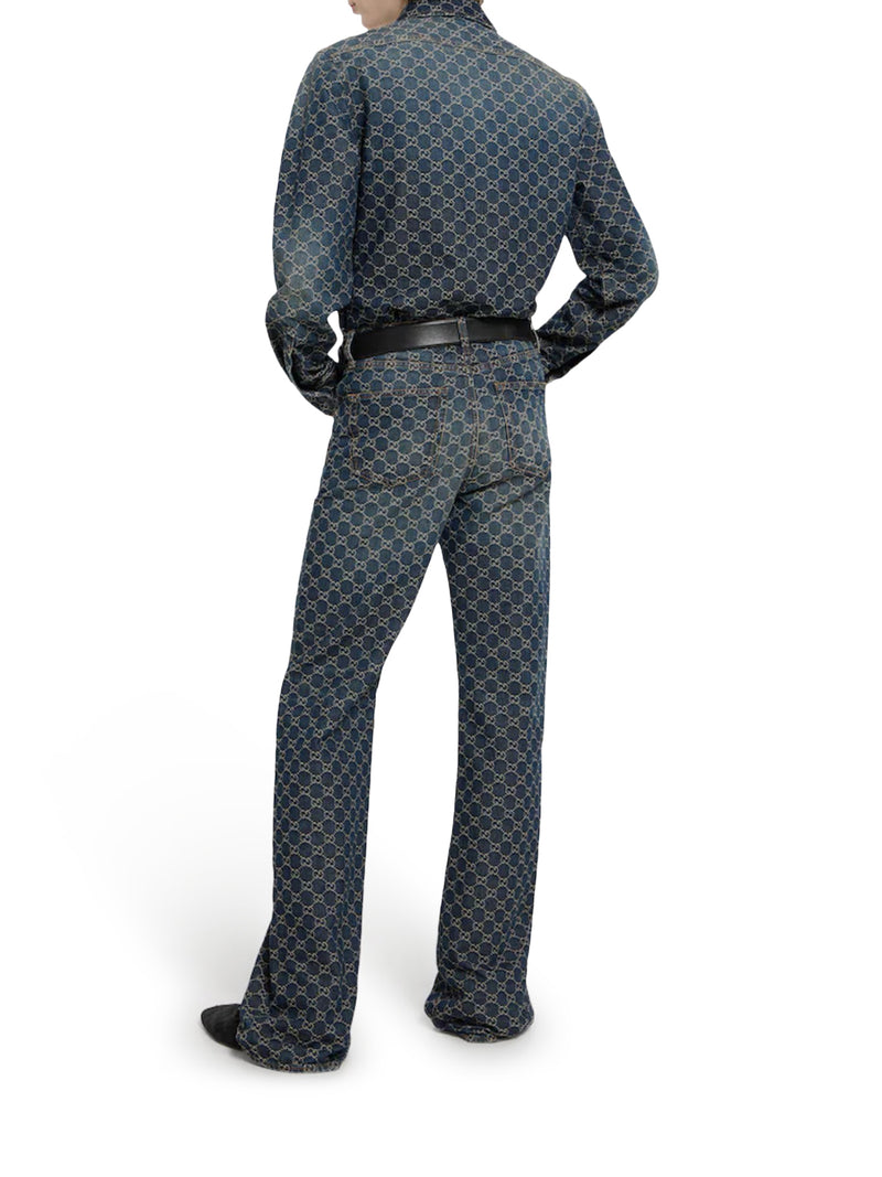 GG JACQUARD COTTON DENIM SHIRT