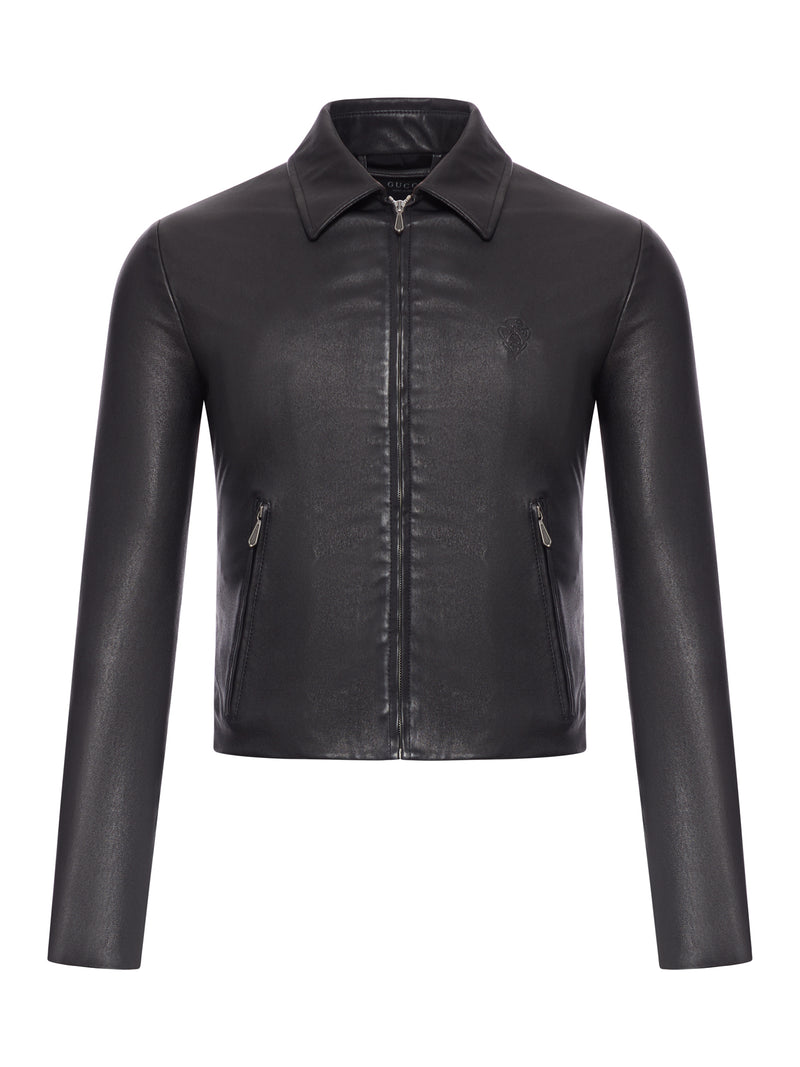 WASHED STRETCH NAPPA LEATHER JACKET