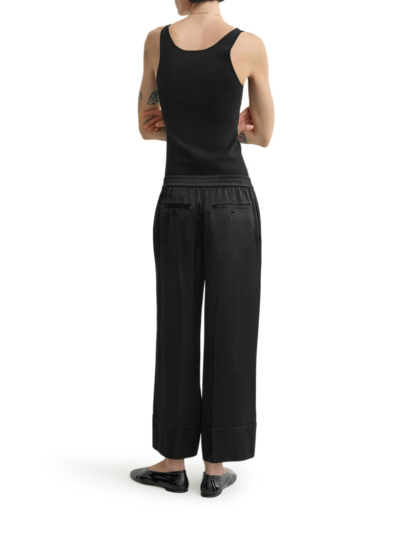 WIDE-LEG SATIN TROUSERS WITH DRAWSTRING