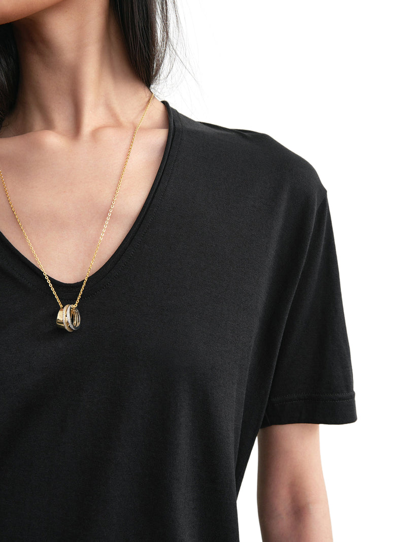 COTTON AND SILK T-SHIRT