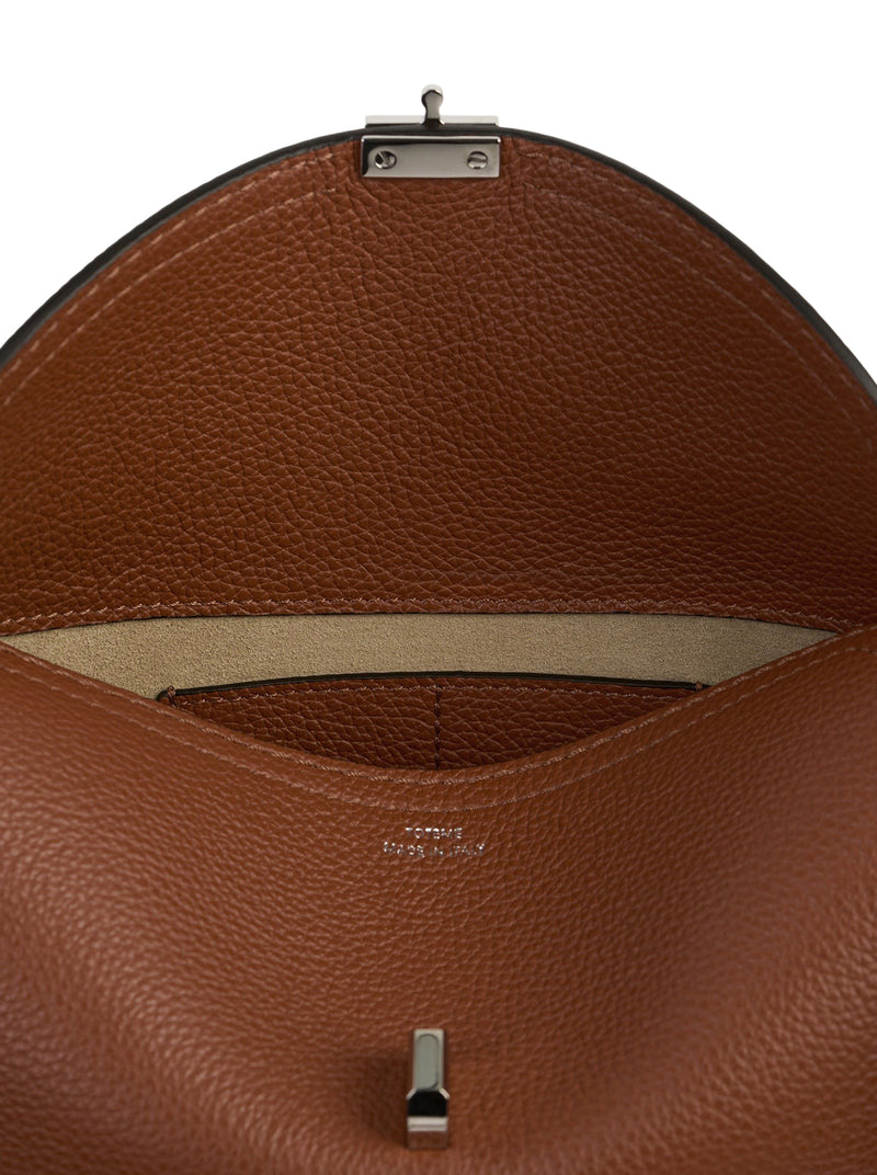 T-LOCK HAMMERED LEATHER CLUTCH