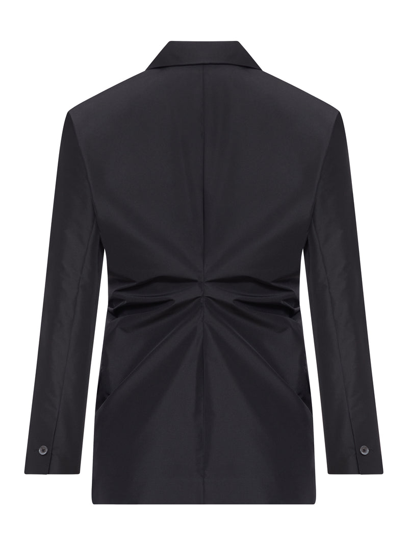 TAILORED BLAZER IN TECHNICAL FABRIC WITH BACK DRAPING