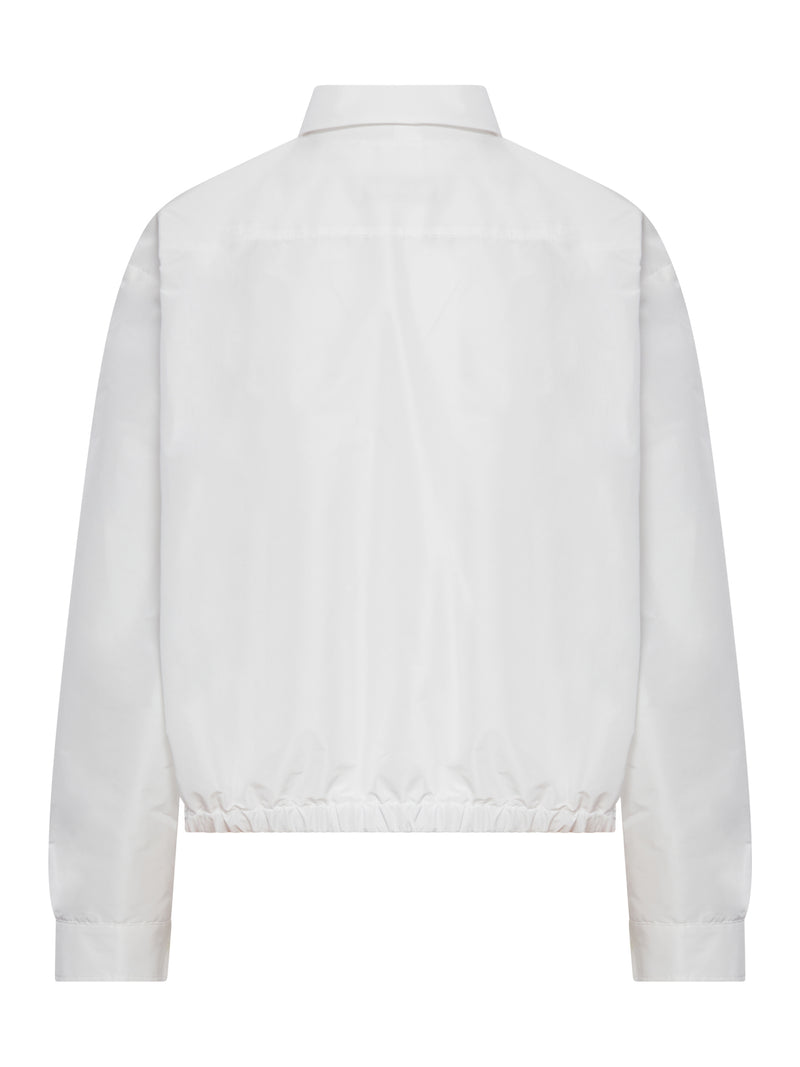 CROPPED JACKET IN TECHNICAL FABRIC WITH ELASTICATED BOTTOM