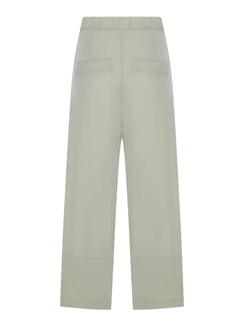 SILK BLEND WIDE-LEG CROPPED TROUSERS