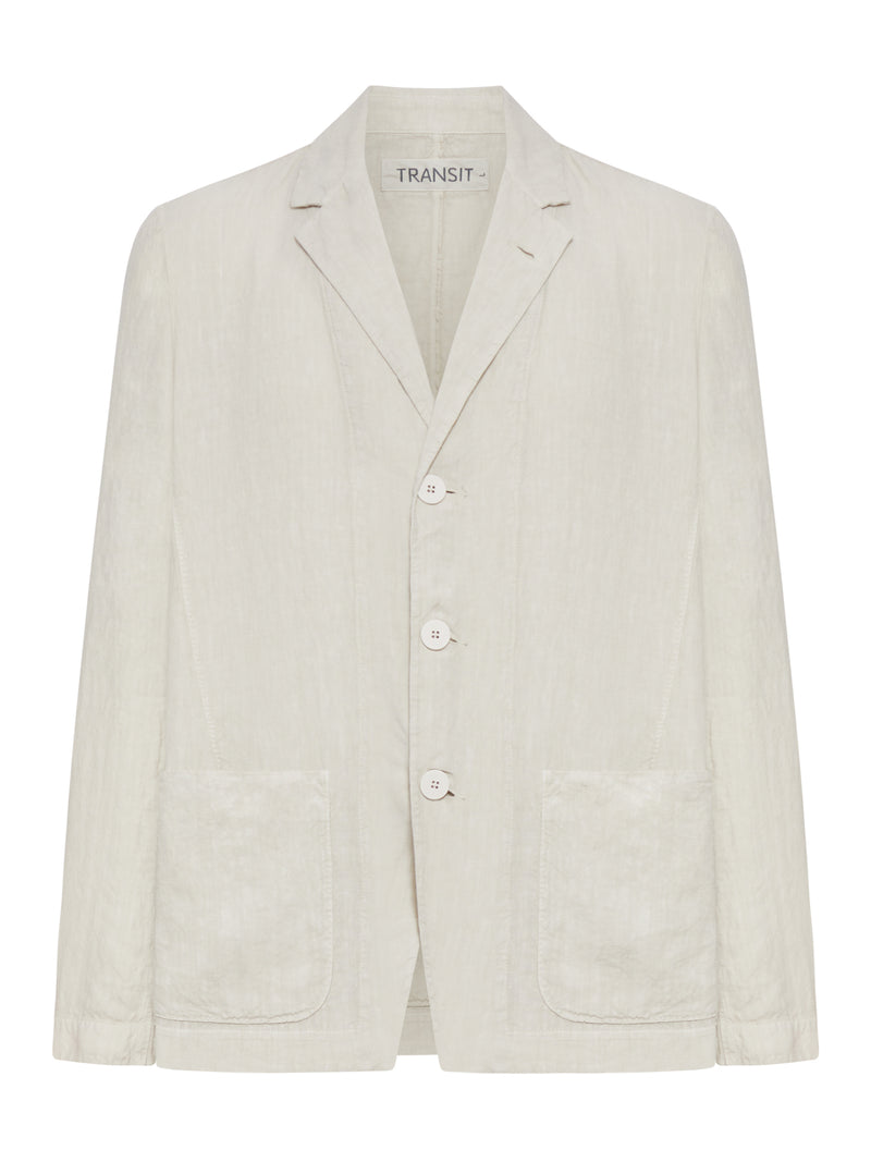 SINGLE-BREASTED TAILORED LINEN JACKET