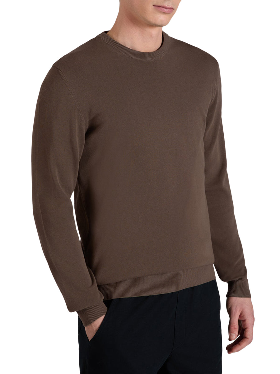 SLIM FIT CREW NECK SWEATER IN COTTON CREPE – Suit Negozi Row