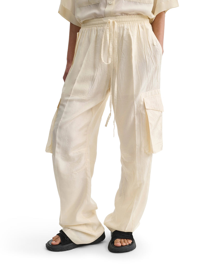 SILK CARGO PANTS