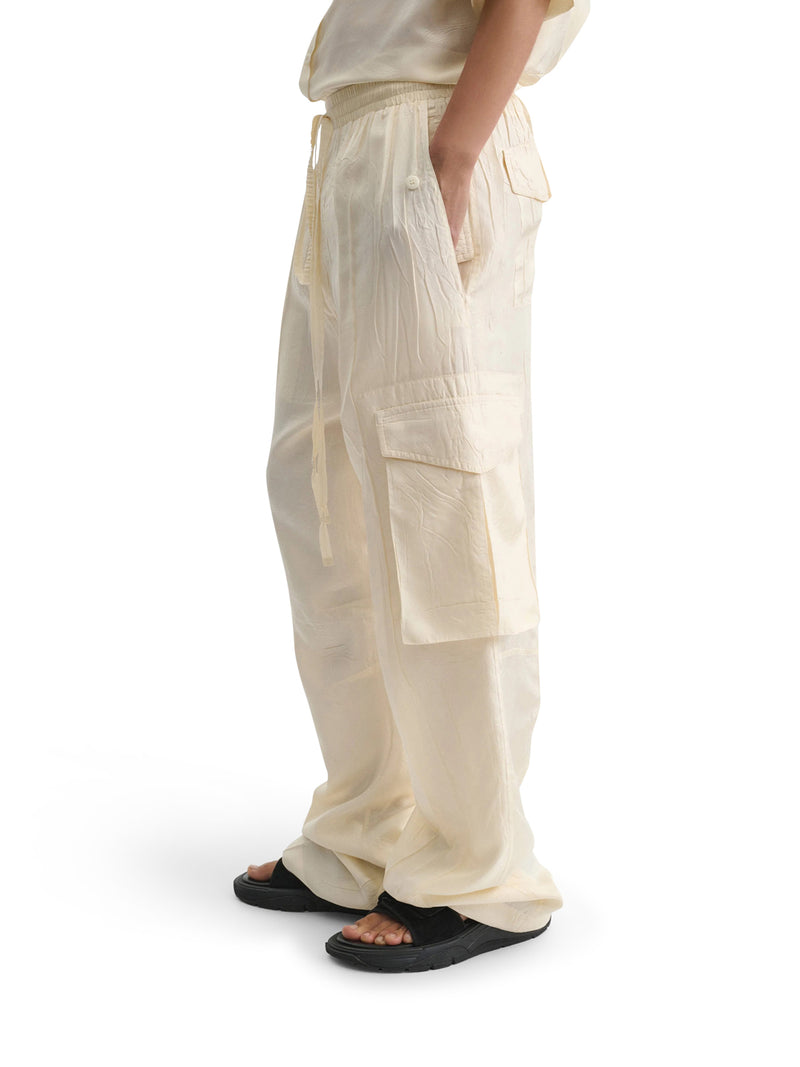 SILK CARGO PANTS