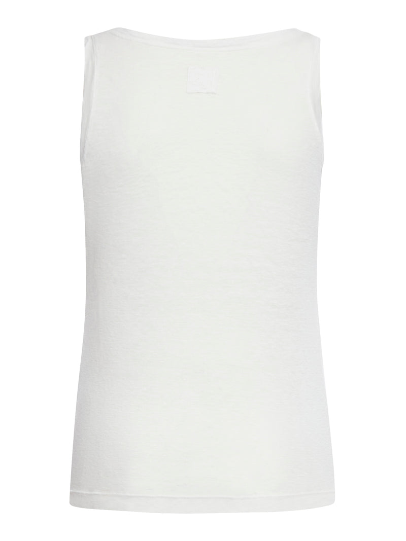 LINEN TOP WITH DEEP NECKLINE
