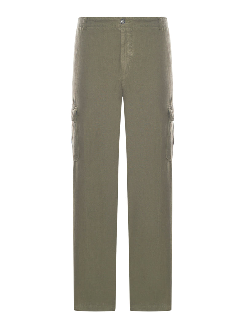 LINEN CARGO TROUSERS