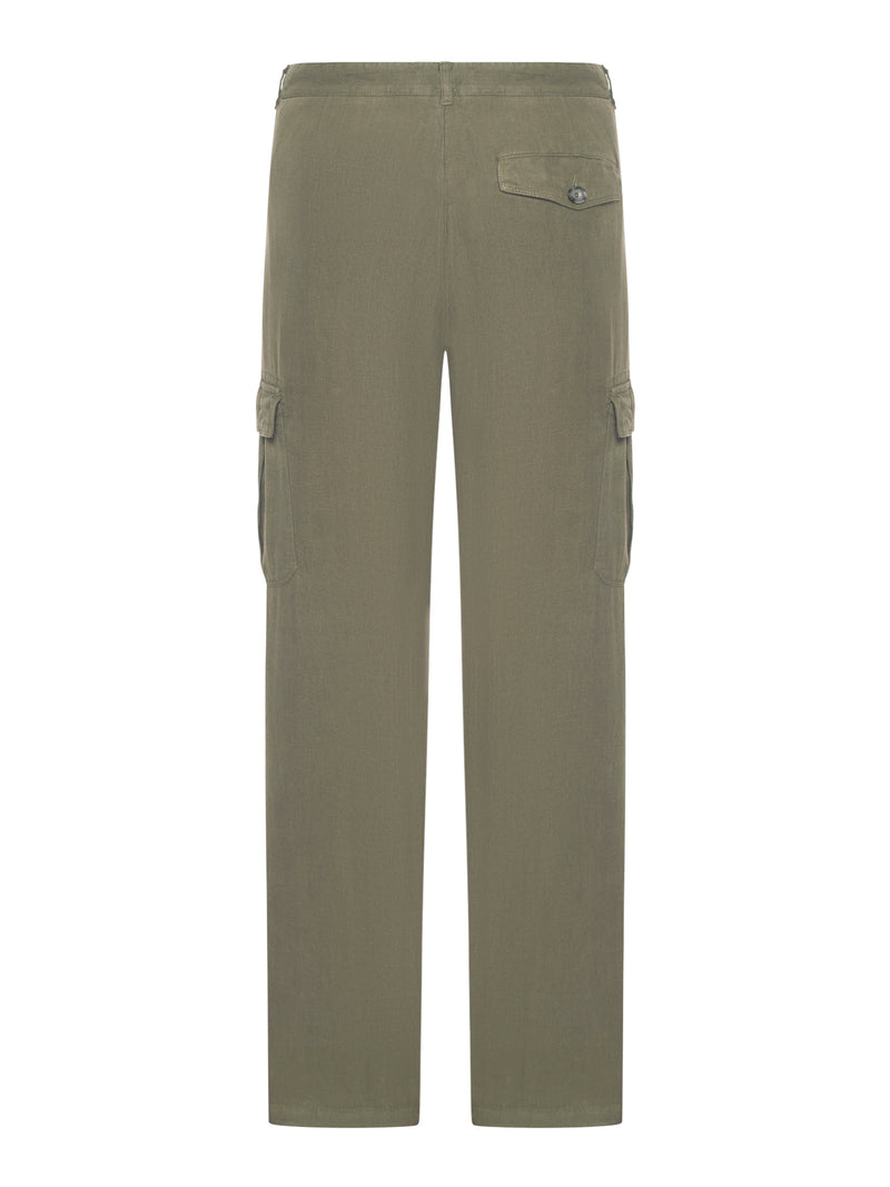 LINEN CARGO TROUSERS