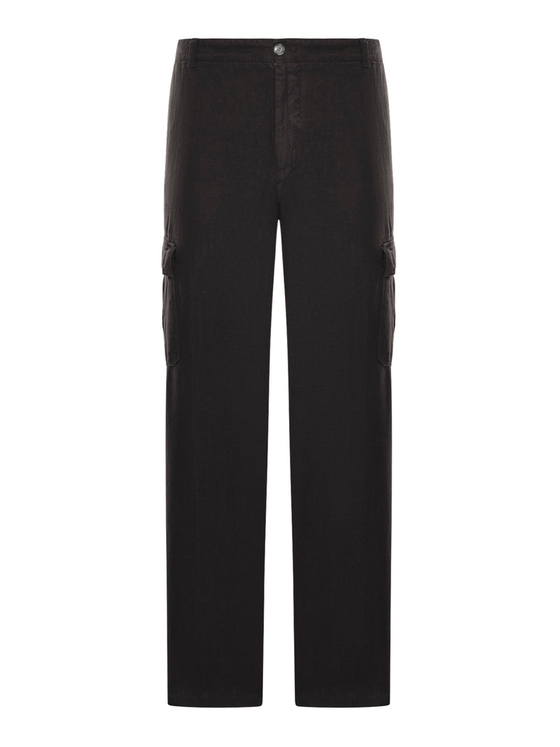 LINEN CARGO TROUSERS