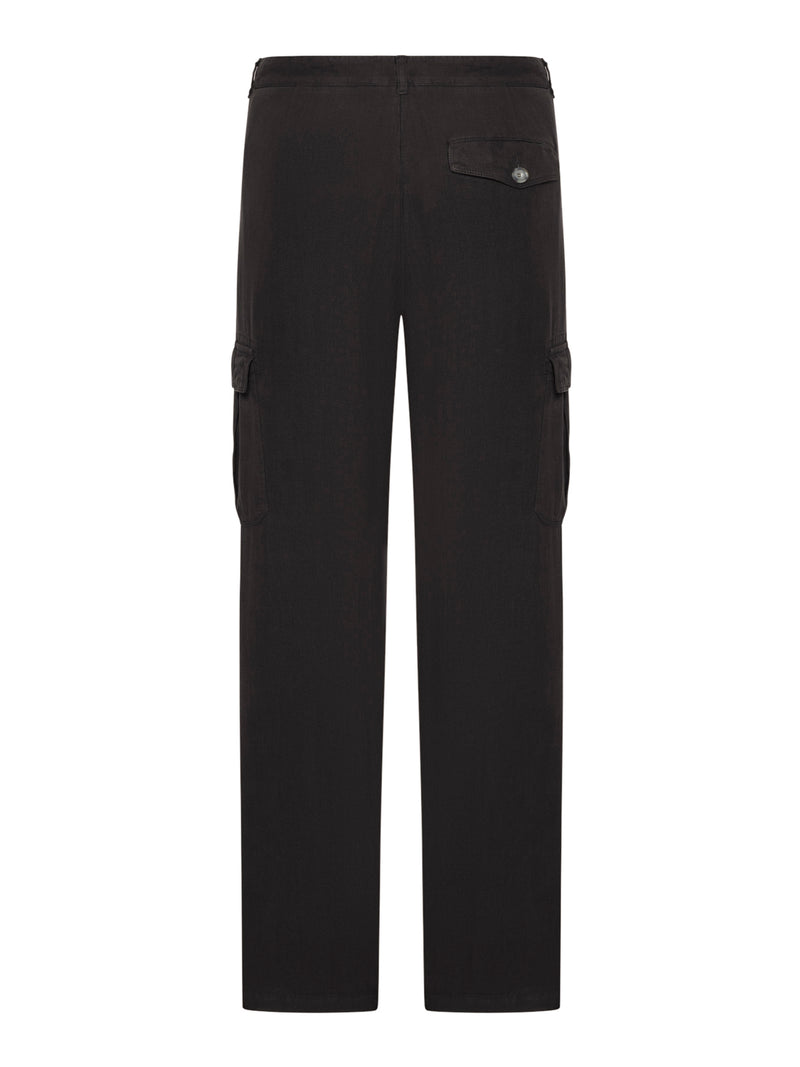 LINEN CARGO TROUSERS