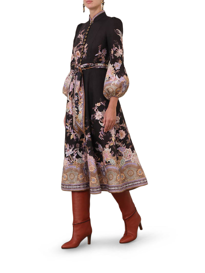 MIDI LINEN DRESS WITH BUTTONS