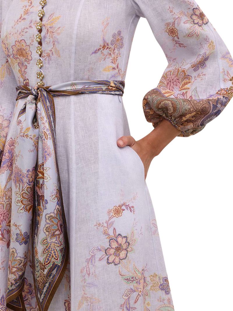 MIDI LINEN DRESS WITH BUTTONS