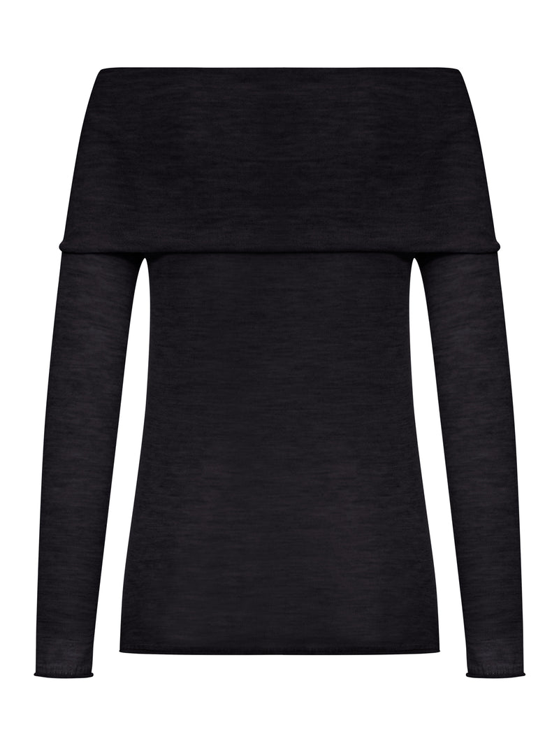 SILK AND CASHMERE BOAT NECK SWEATER