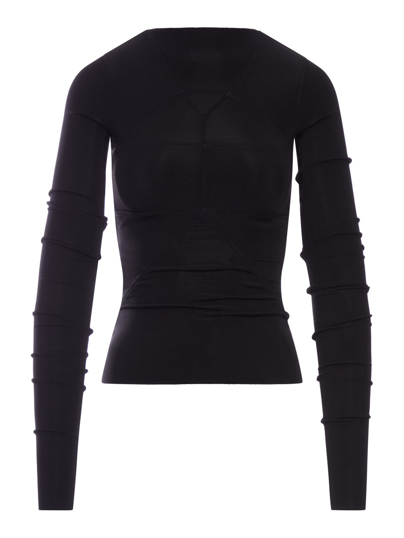 FITTED TEMPLE TOP WITH V-NECK BACK
