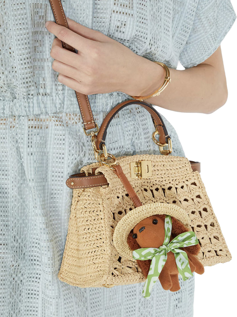 PEEKABOO MINI BAG IN RAFFIA WITH OPENWORK WOVEN PATTERN