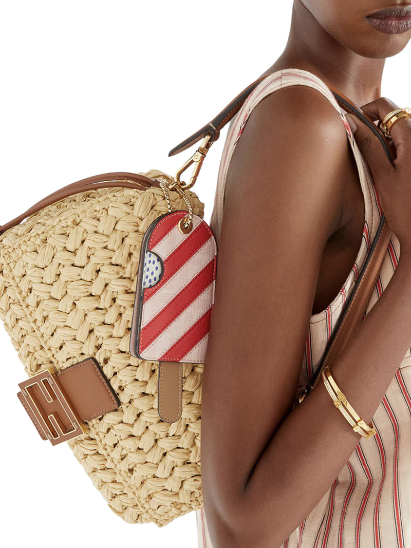 MEDIUM MAMMA BAGUETTE BAG IN WOVEN RAFFIA
