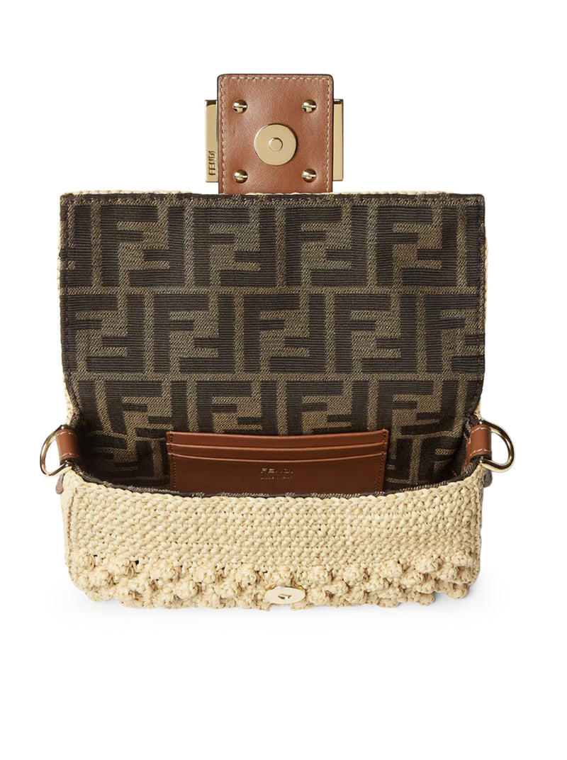 MINI BAGUETTE BAG IN RAFFIA WITH A HAZELNUT STITCH