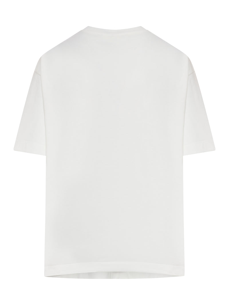 WHITE COTTON JERSEY T-SHIRT