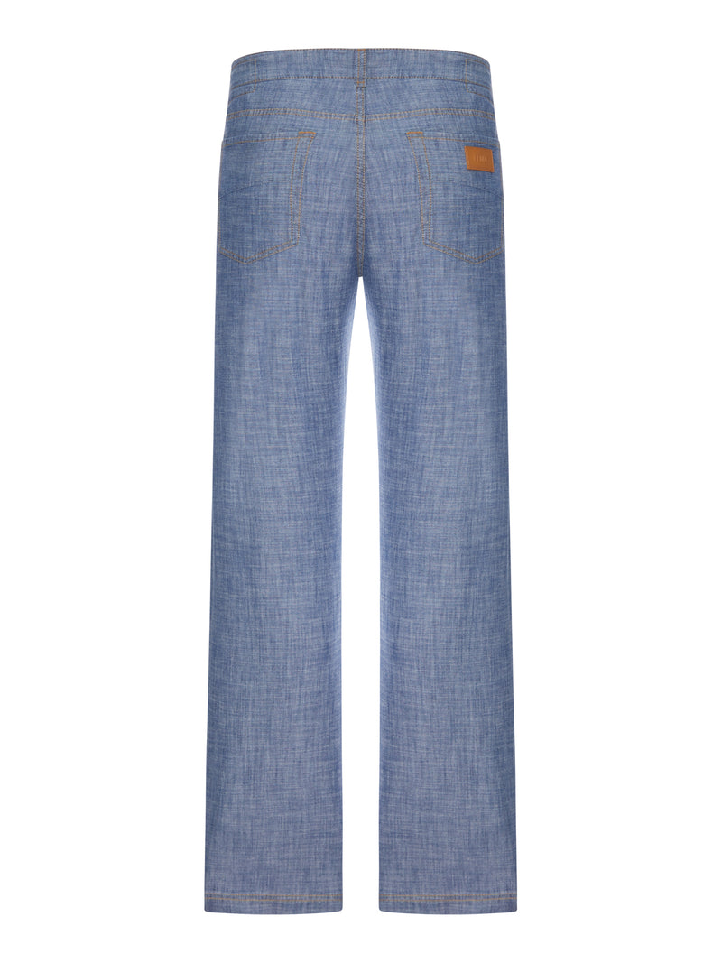 BLUE CHAMBRAY DENIM PANTS