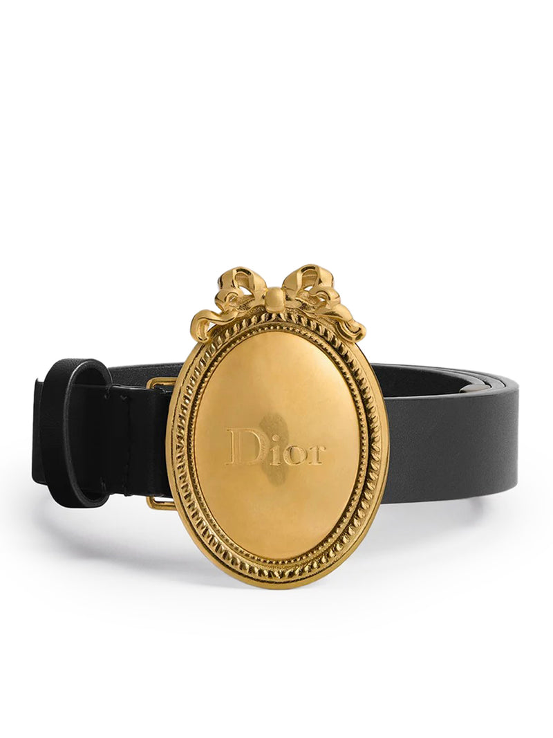 DIOR MÉDAILLON BELT IN BLACK TOLEDO CALFSKIN