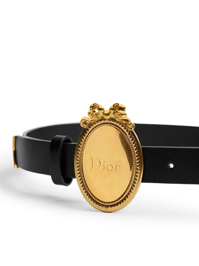 DIOR MÉDAILLON BELT IN BLACK TOLEDO CALFSKIN