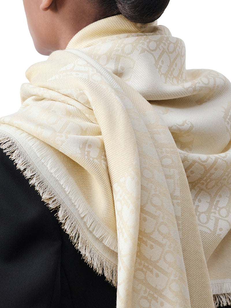 INFINI WOOL BLEND SCARF WITH METALLIC THREAD