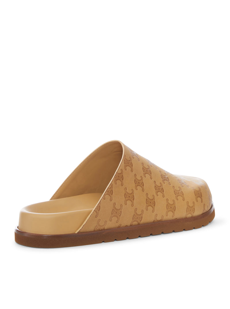 LEATHER CLOGS WITH MONOGRAM PATTERN