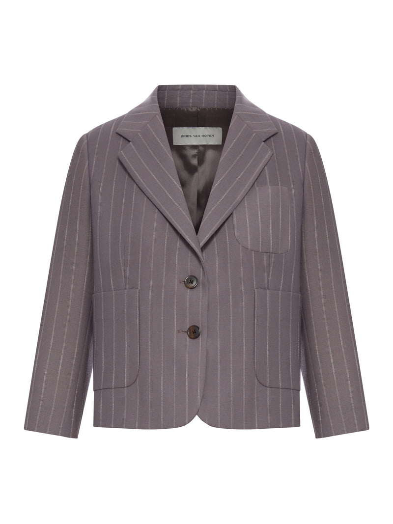 SINGLE-BREASTED PINSTRIPE CROPPED JACKET