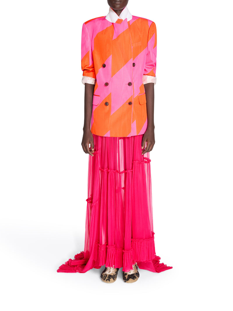 DOUBLE-BREASTED JACKET WITH GRAPHIC PRINT