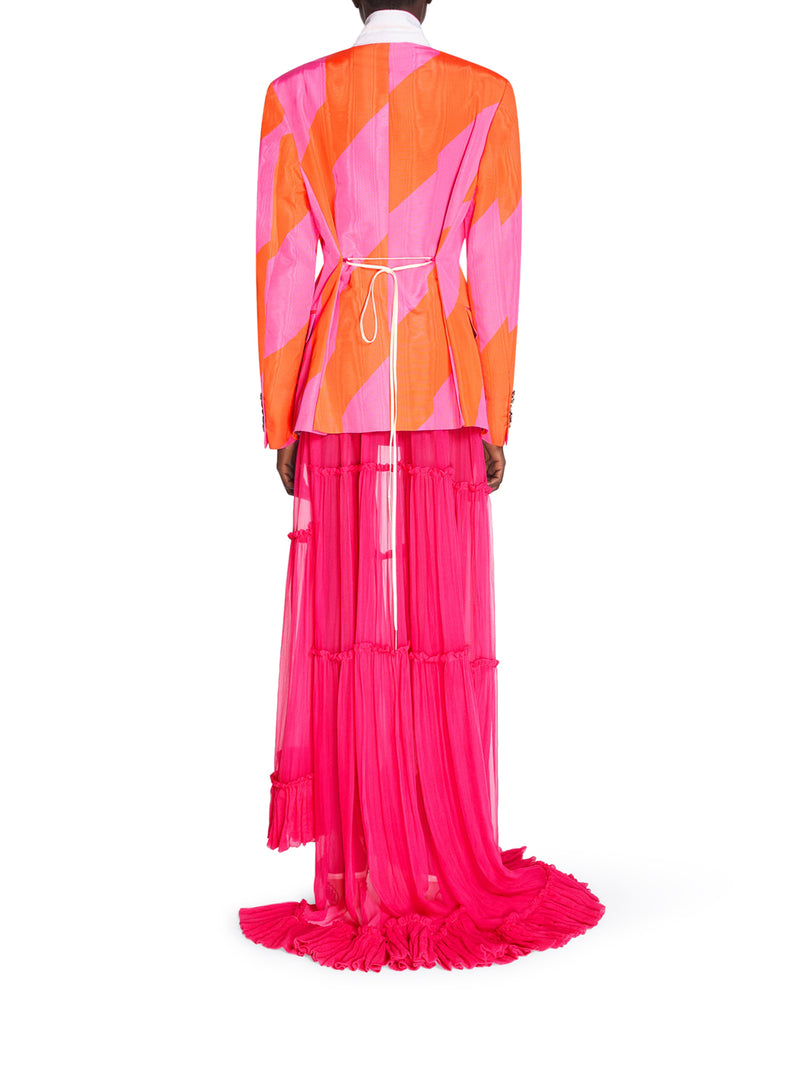 DOUBLE-BREASTED JACKET WITH GRAPHIC PRINT