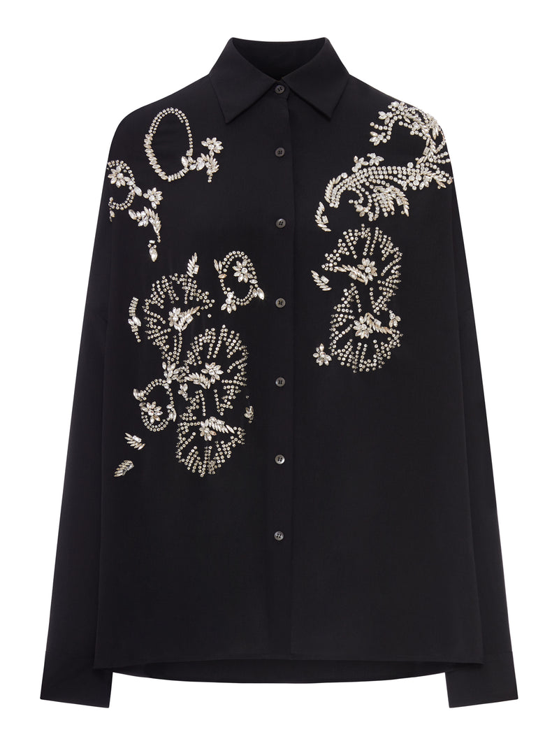 OVERSIZED SHIRT WITH JEWEL EMBROIDERY