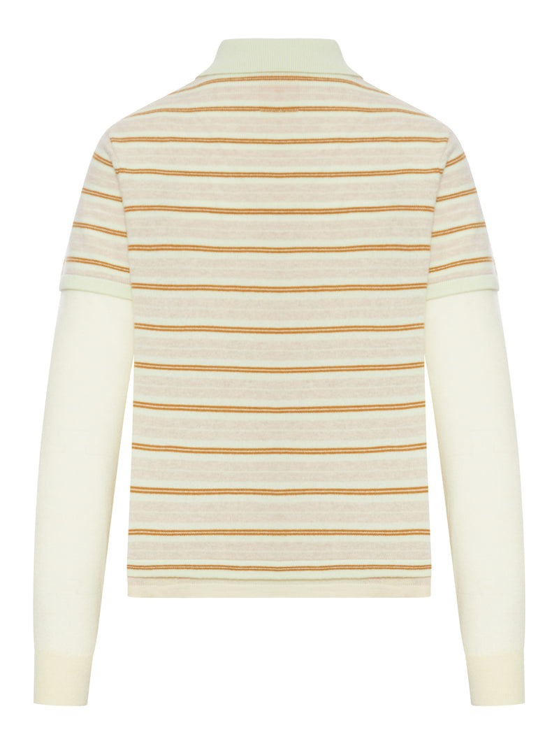 CASHMERE LAYERED RUGBY POLO