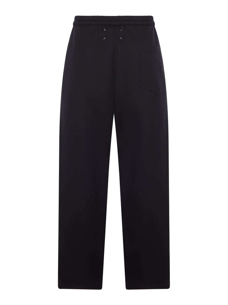 WIDE LEG COTTON BLEND PANTS