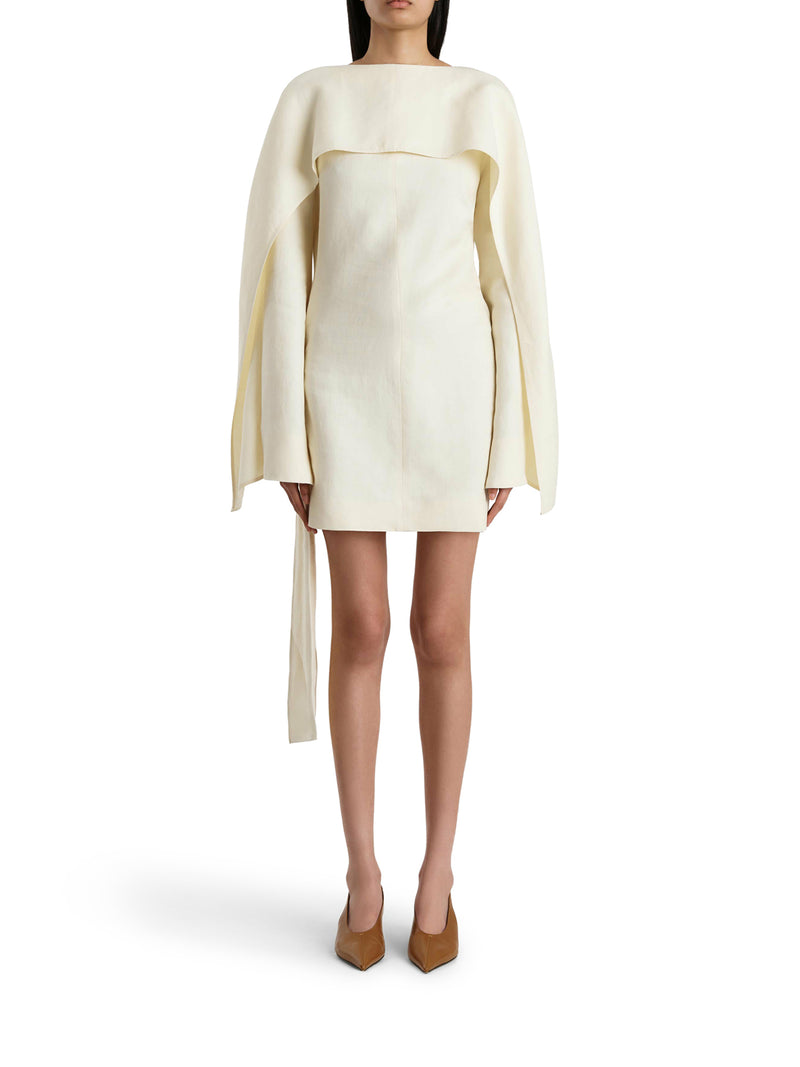 ONIS SHORT LINEN DRESS WITH RUFFLES