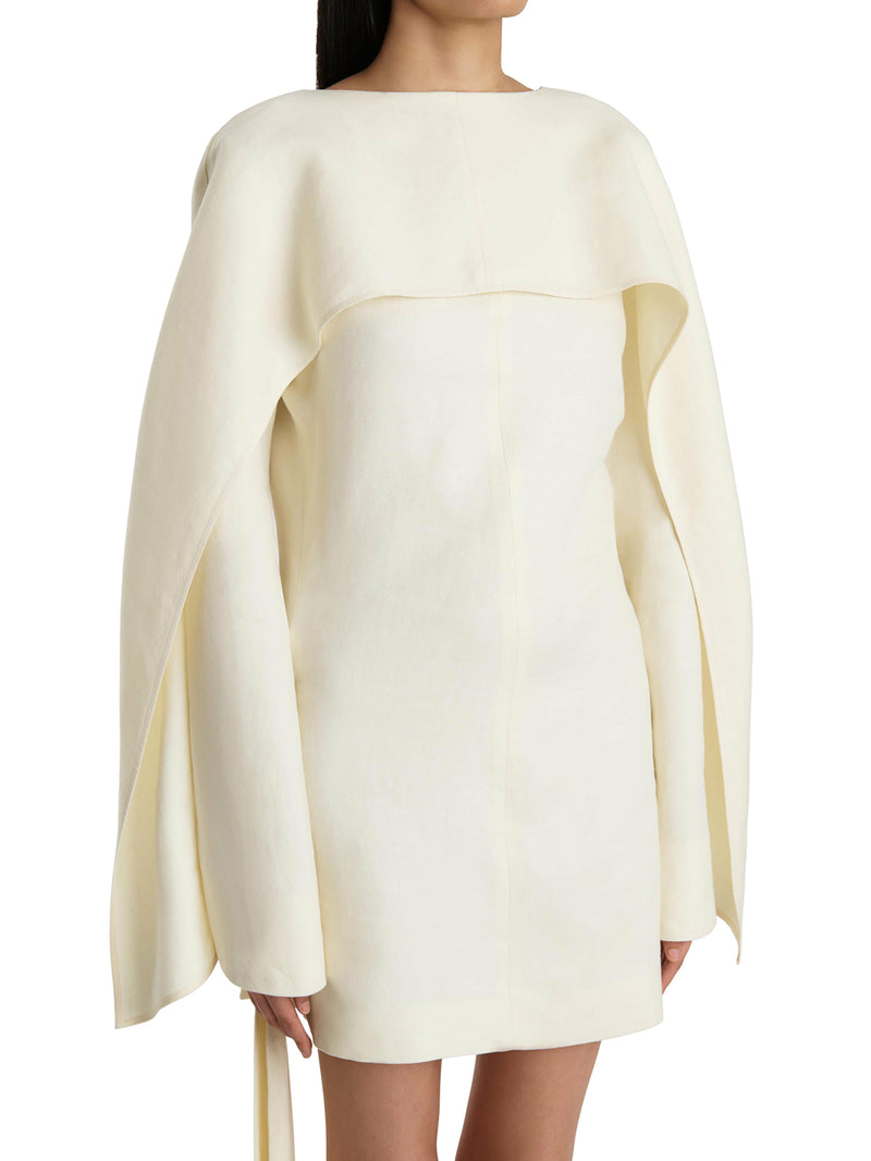 ONIS SHORT LINEN DRESS WITH RUFFLES