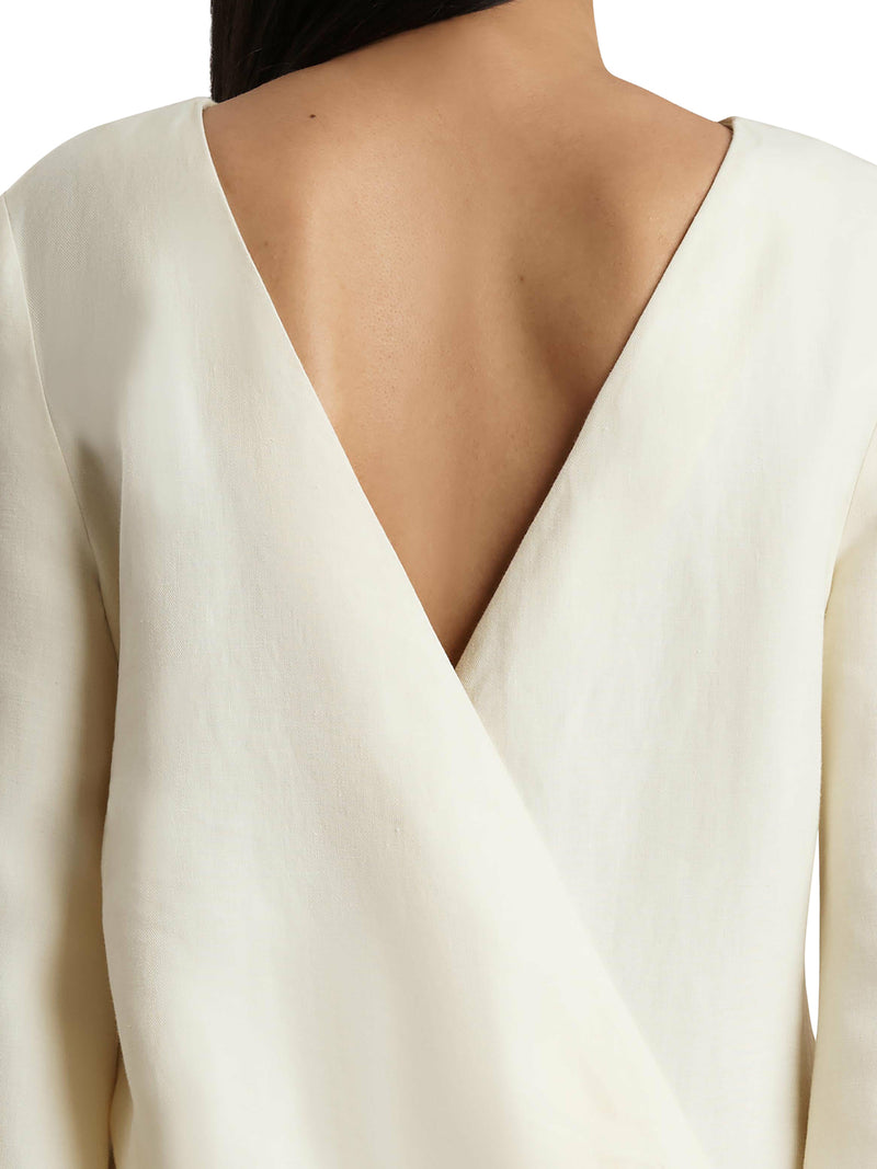 ONIS SHORT LINEN DRESS WITH RUFFLES