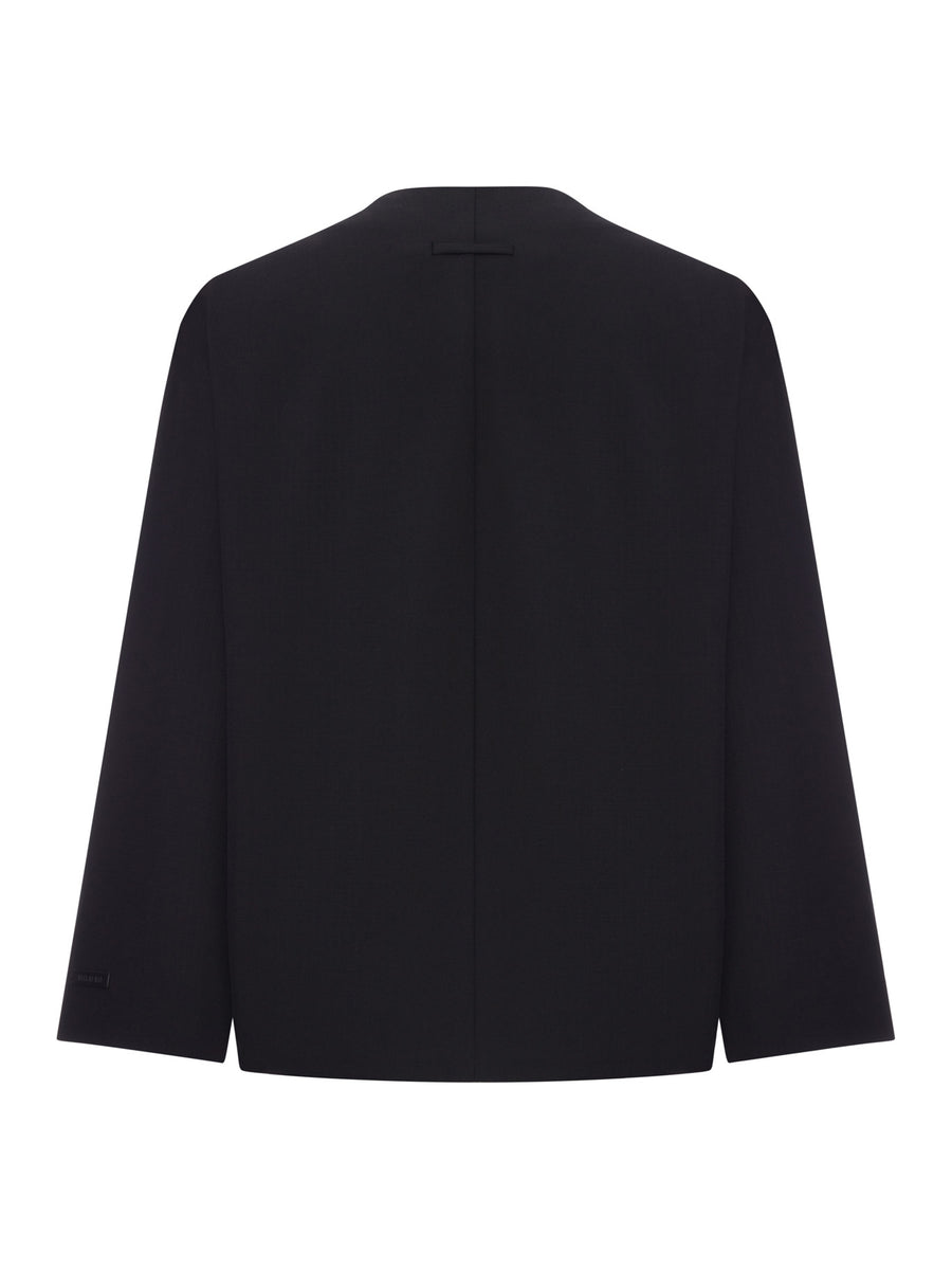 CROPPED WOOL JACKET WITHOUT LAPEL – Suit Negozi Row